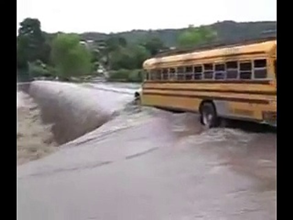 BUS drives over waterfall - YouTube