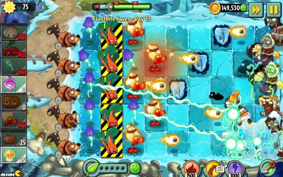Plants vs Zombies 2 Frostbite Cave Part 2 Day 23 Killer Weasels!