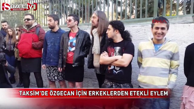 Özgecan Aslan için erkeklerden etekli eylem