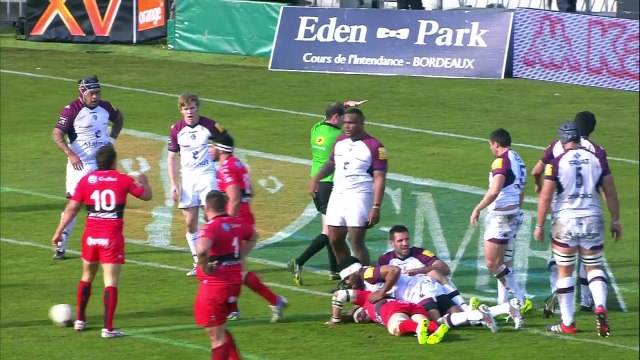 TOP14 - Bordeaux-Toulon: Essai Maxime Mermoz (TLN) - J18 - Saison 2014/2015
