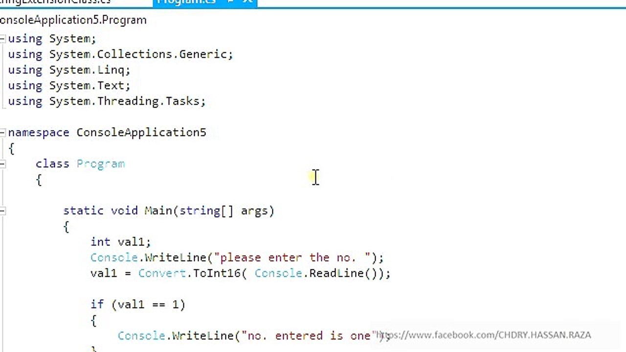 If statements in csharp- lec 2