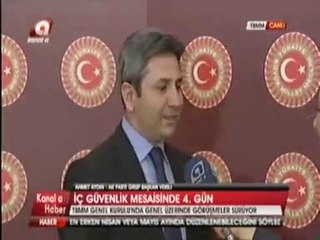 Başkanvekili Ahmet AYDIN, "Kanun Yapmayı Engellemek, Meclisi Çalıştırmamak Üzerine İç Tüzüğü Kullanmak Yasama Faaliyetinin Ruhuna Aykırıdır. İç Tüzük TBMM'iyi Çalıştırmak İçin Oluşturulmuştur"