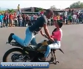 Amazing Stunt With Girl And Bike