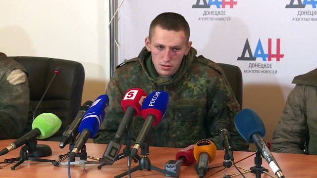 Захарченко и пленные киборги на пресс-конференции Донецк 21.01.2015