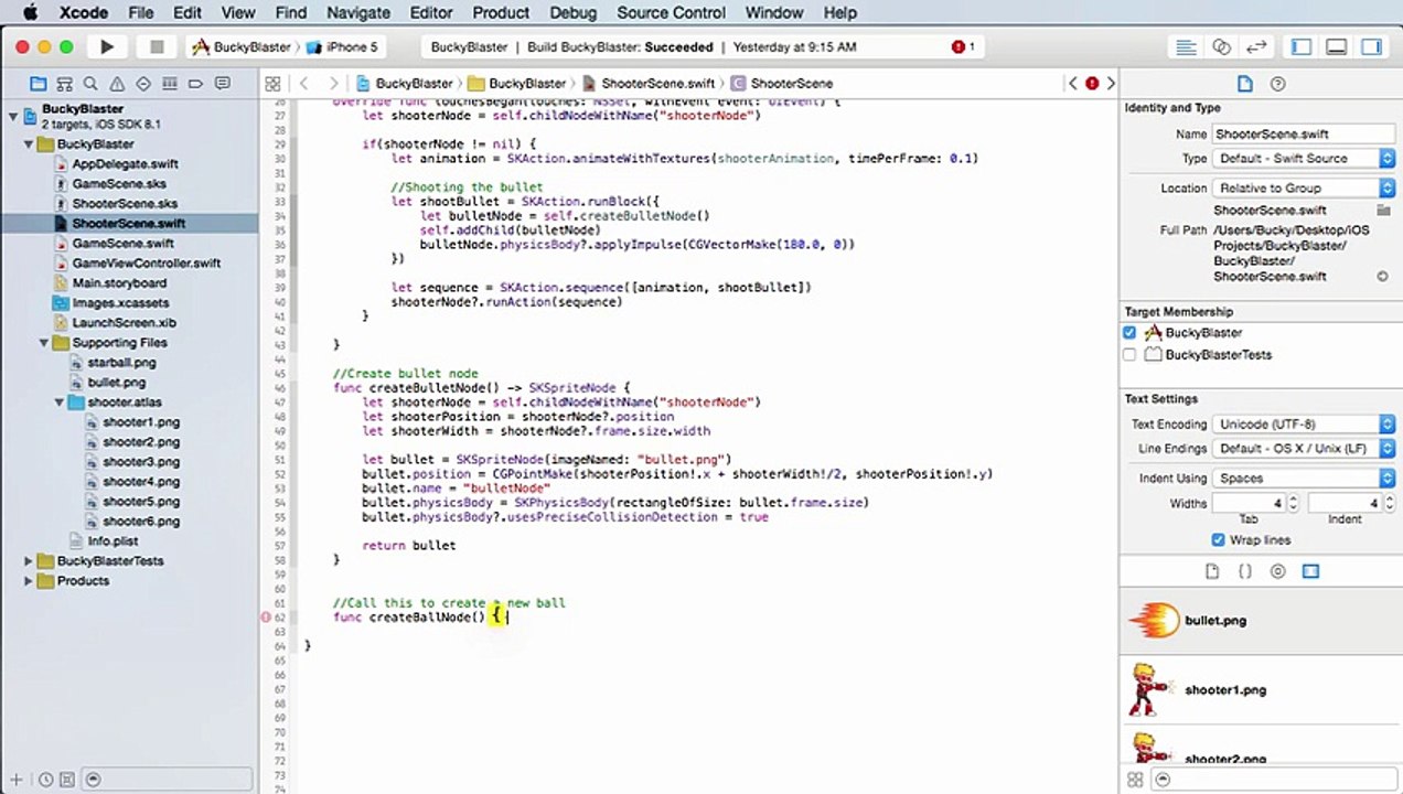 ---iOS Development with Swift Tutorial - 39 - Creating the Ball Node -
