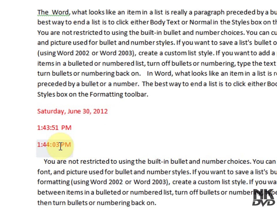 Lesson # 62 Insert Date & Time