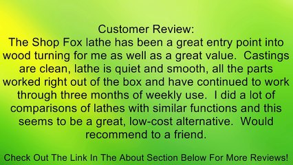 SHOP FOX W1752 Mini Wood Lathe Review