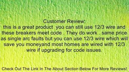 Murray MP220AFC 20-Amp 2 Pole 120-Volt Combination Type Arc Fault Circuit Interrupter Review