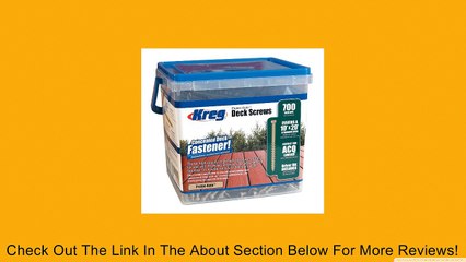 KREG SDK-C2W-700 2-Inch, #8 Coarse, Deck Screw, 700 Ct Review