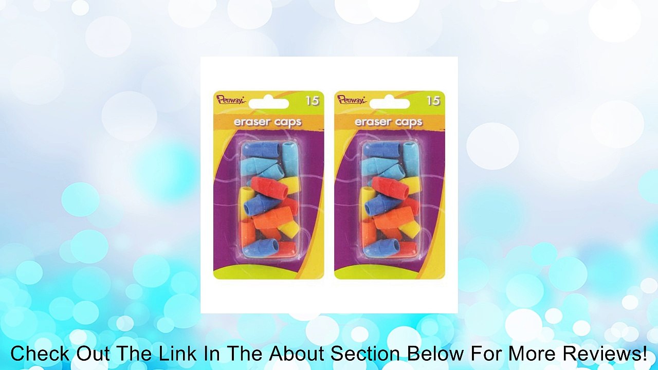 Penway Pencil Eraser Caps, Assorted Colors, 30/Pack Review