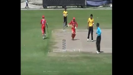 Trevor Manoosingh representing Canada at the Under 19 Cricket World Cup UAE 2014