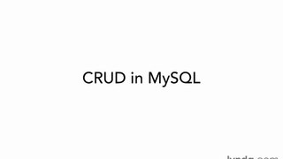 081- CRUD in MySQL