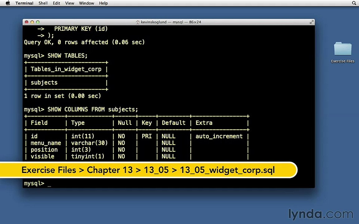 082- Populating a MySQL database