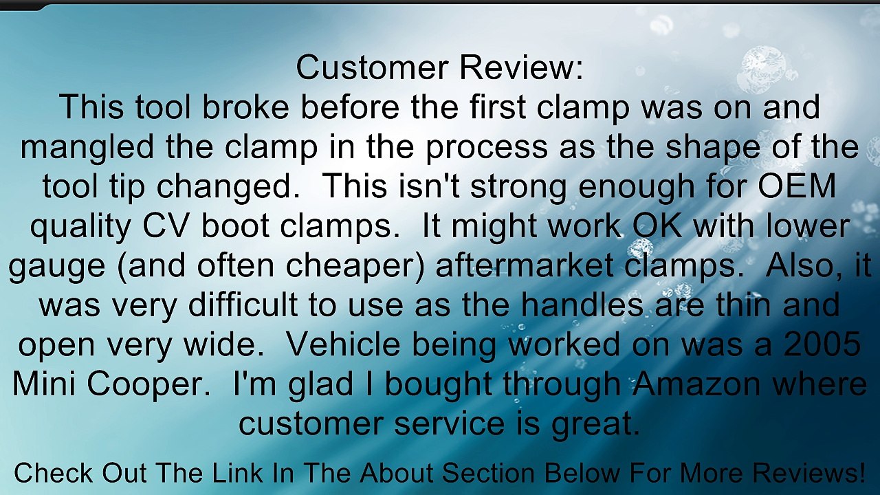 Performance Tool W83013 Ear Type CV Joint Boot Clamp Pliers Review