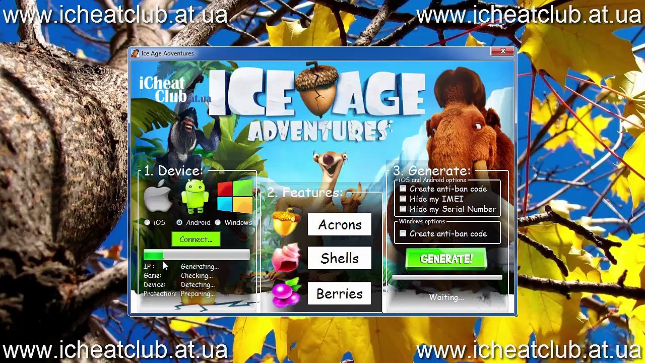 Ice Age Générateur Ressources 2015 | Acronis, coquillages, outil baies Hack! français
