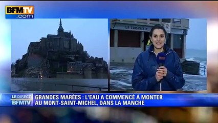 Saint-Malo- Fanny Agostini arrosée par une vague en plein direct