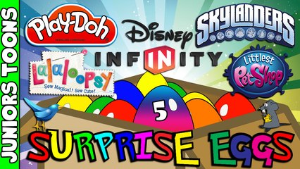 Opening Cartoon Surprise Eggs #5 | Play-Doh, Disney Infinity, Lalaloopsy, Skylanders, LPS