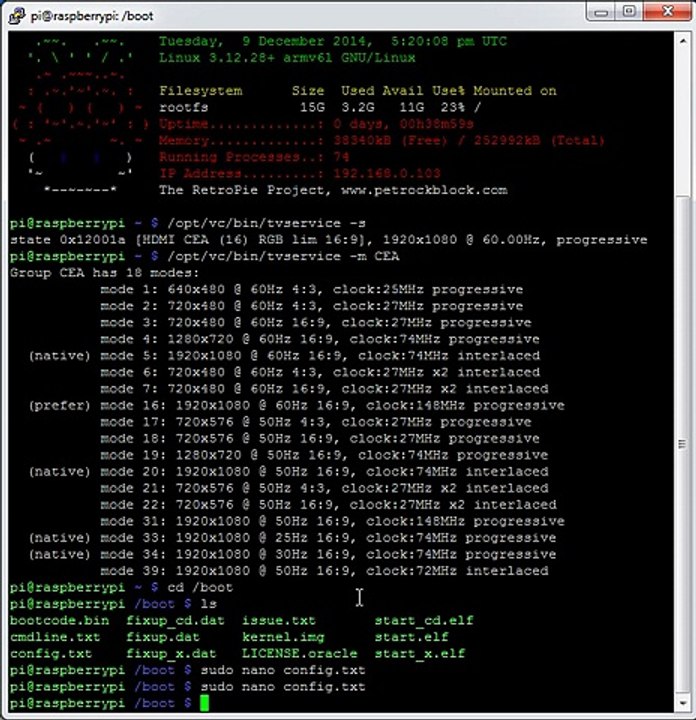 RetroPie: Overscan and screen setup