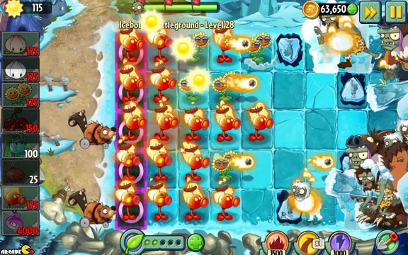 Plants vs Zombies 2 Frostbite Cave Part 2 Icebound Battleground Gargantuars Wave!