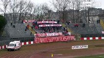 Icaro Sport. Rimini-Mezzolara 2-0, i due striscioni della Curva Est