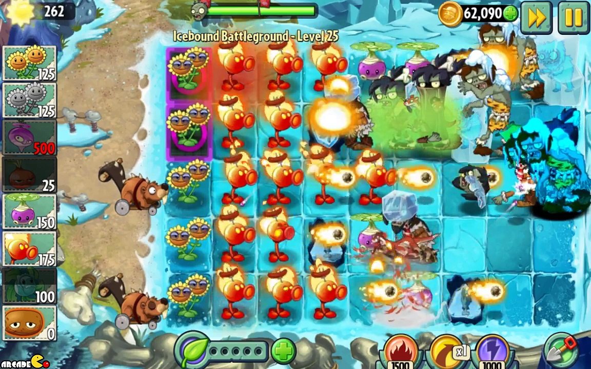 Plants vs Zombies 2  Frostbite Cave Part 2 Icebound Battleground Level 28!