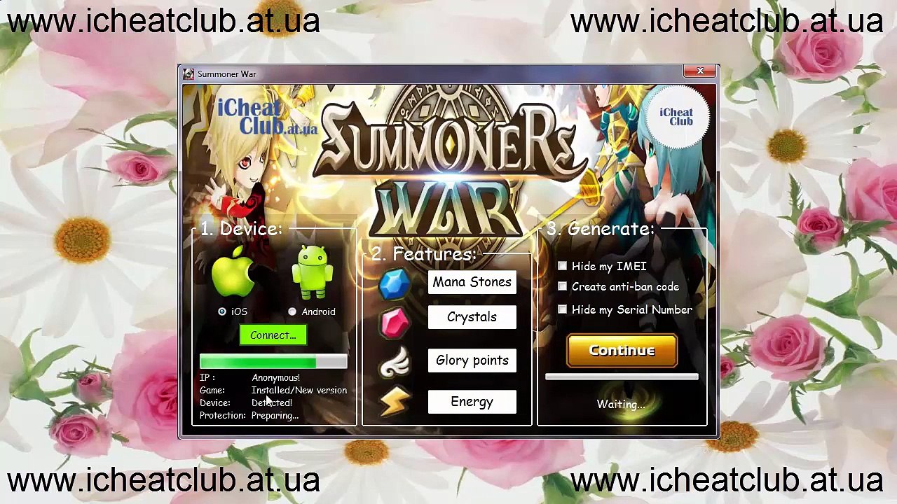 Summoners War Sky Arena Ressources Générateur 2015 | Pierres de Mana, Cristaux, Glory Points, de l'énergie français