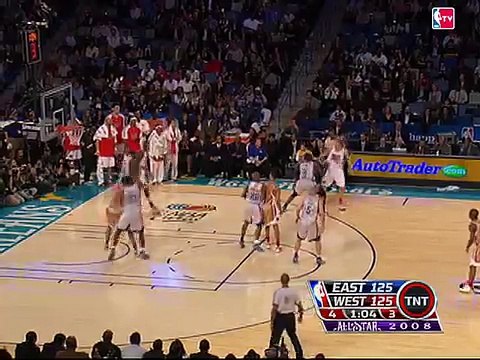 LeBron James charges through the defense and slams it in over Dirk Nowitzki!