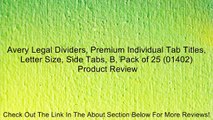Avery Legal Dividers, Premium Individual Tab Titles, Letter Size, Side Tabs, B, Pack of 25 (01402) Review