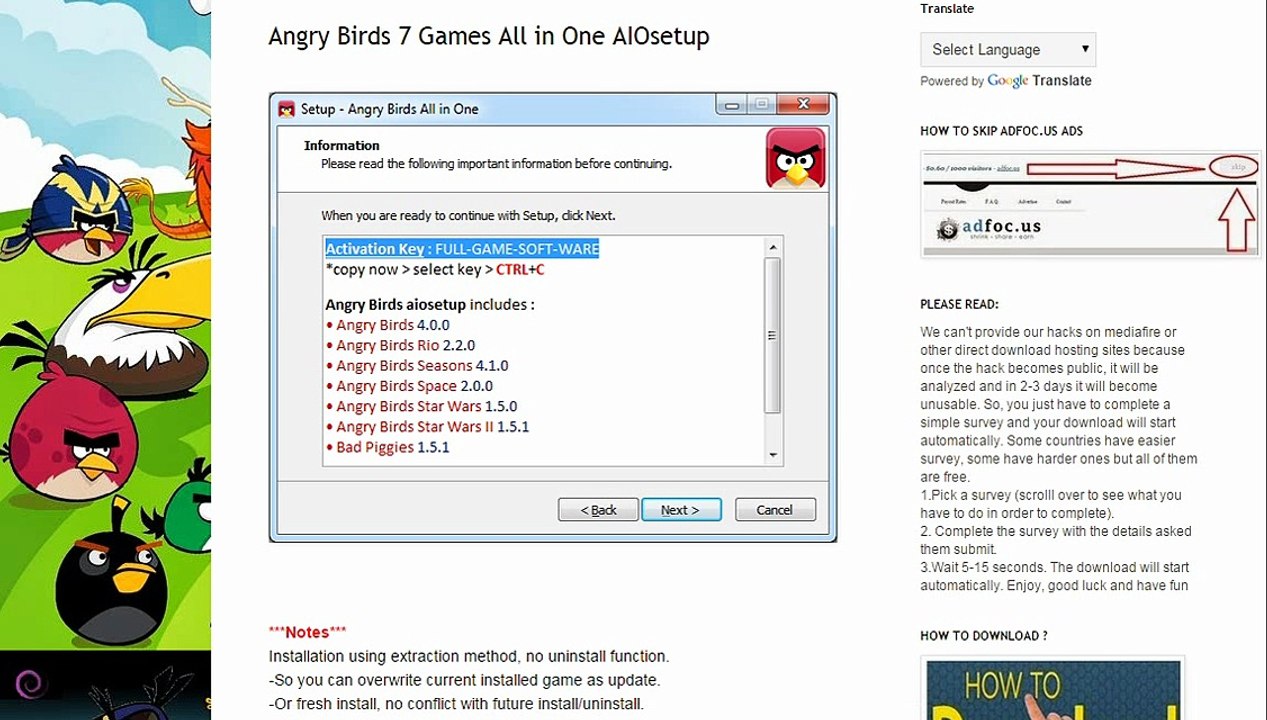 Angry Birds 7 Games All in One Full Version Incl Activation Key