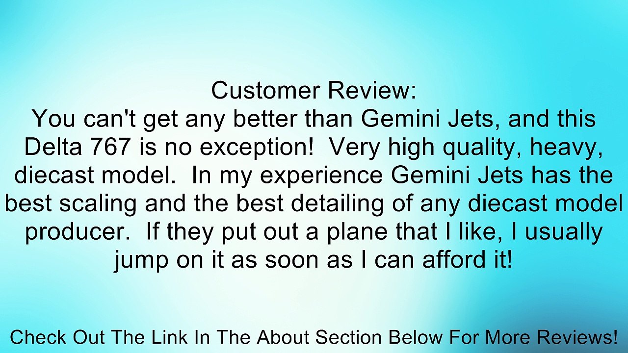Gemini Jets Delta (Ron Allen C/S) B767-300 1:400 Scale Review