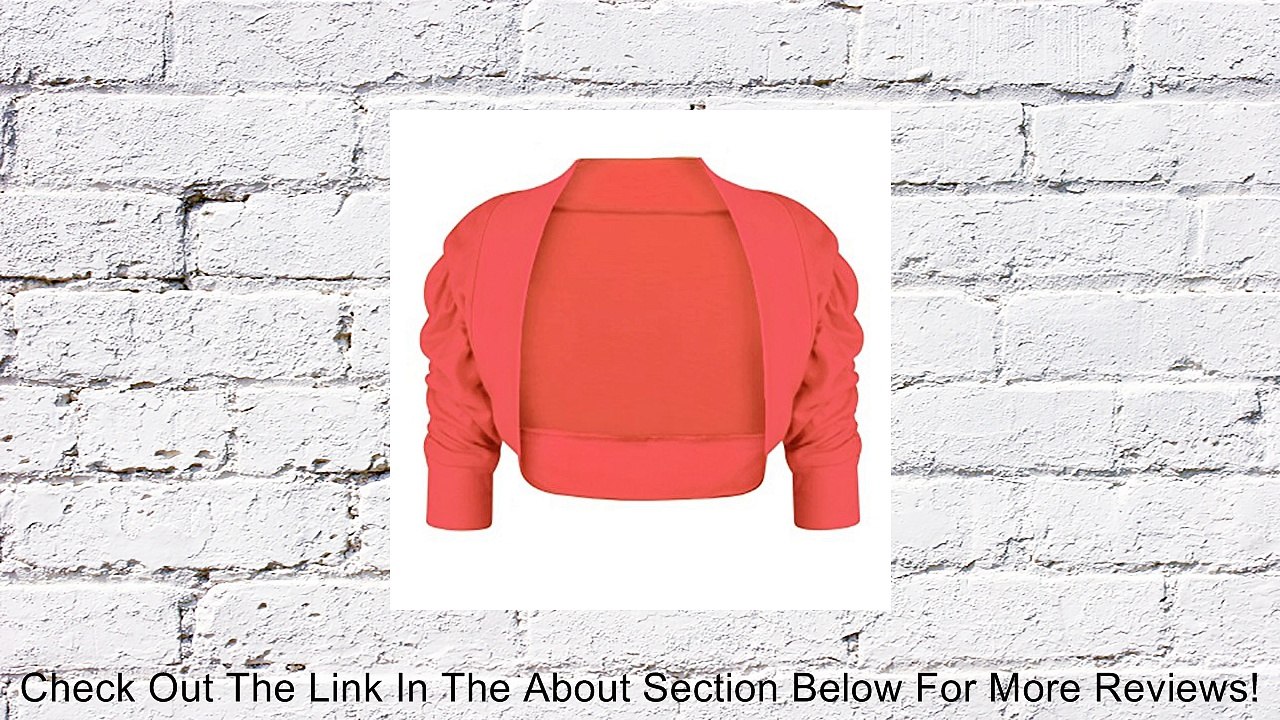 Girls Children Ruched Sleeves Plain Bolero Shrug Age 2 - 14 Years Review