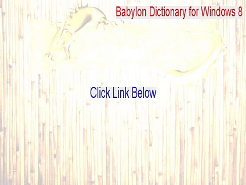 Babylon Dictionary for Windows 8 Cracked [Legit Download 2015]