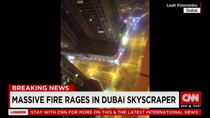 Massive fire rages in Dubai skyscraper