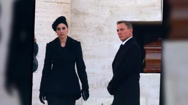 El agente 007 Daniel Craig y Monica Bellucci filman escenas sombrías para Spectre