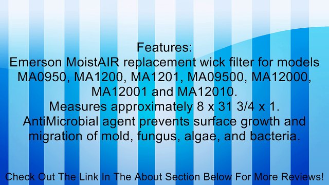 MAF-1 Emerson MoistAIR Humidifier Wick Filter Review