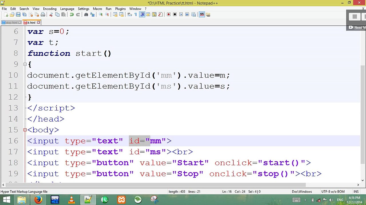 How to Make Stop Watch in JavaScript and Jquery for Website in a Very Simple Way