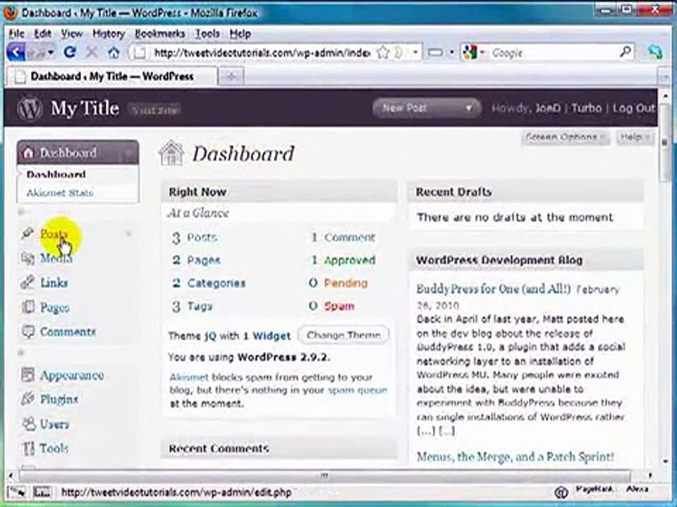 Wordpress Tutorial 31 - Create New Posts