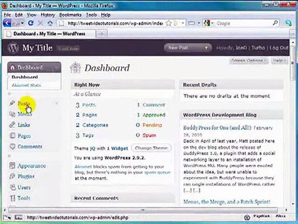 Wordpress Tutorial 31 - Create New Posts
