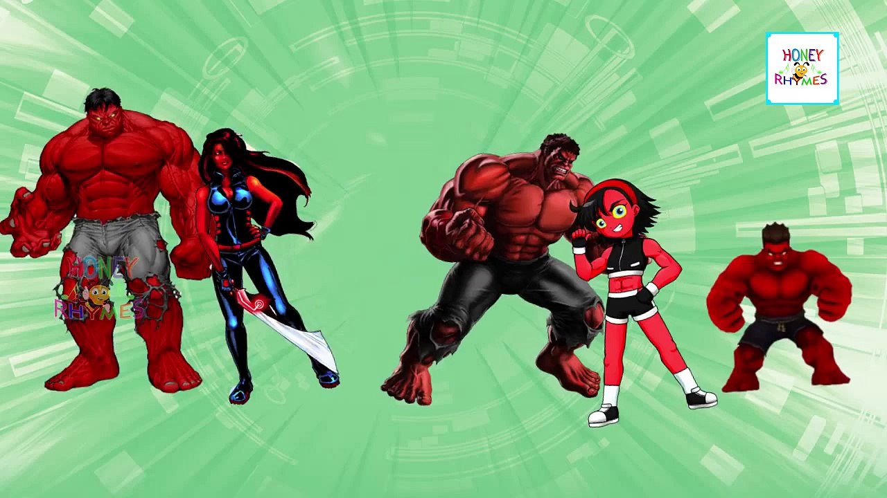 Hulk Cartoon Finger Family Songs | RED HULK Cartoon Animation Nursery Rhymes for Children