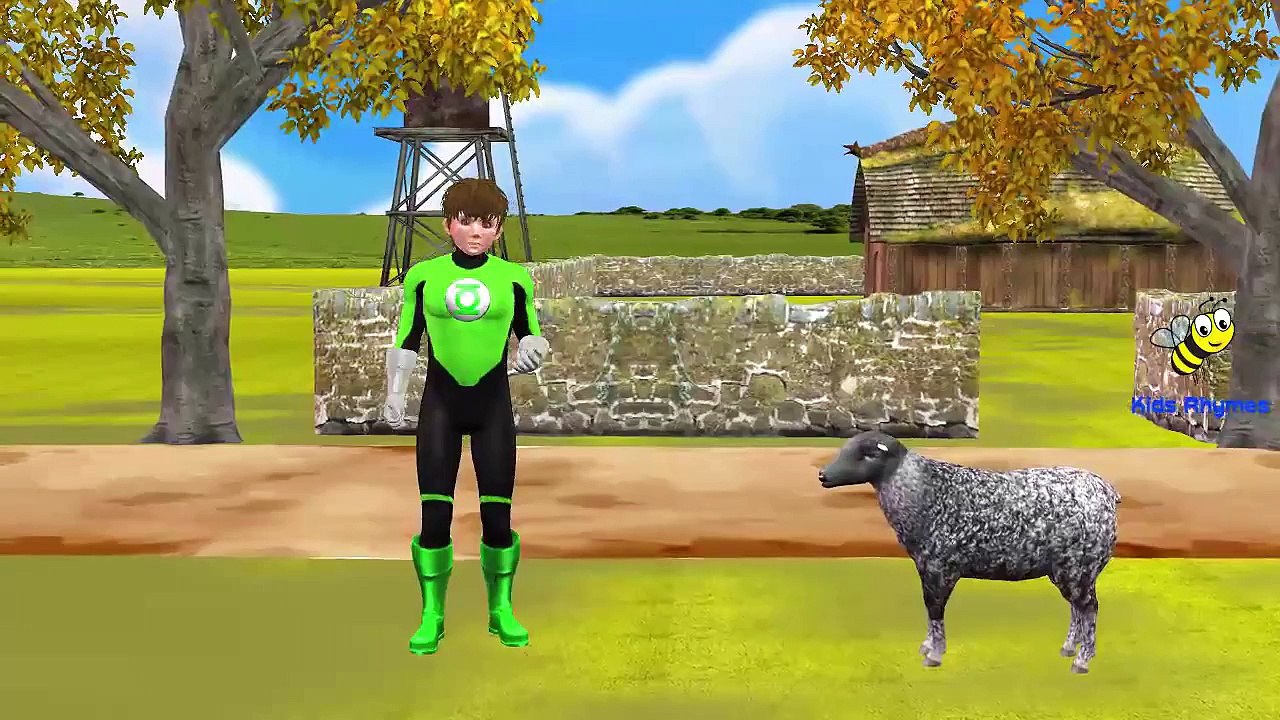 Green Lantern Cartoon Baa Baa Black Sheep Nursery Rhymes for Children | Baa Baa Black Sheep Rhymes