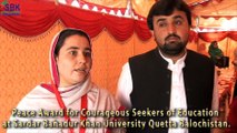 Peace Award for Courageous Seekers of Education at SBK University Quetta, Balochistan Student Comments