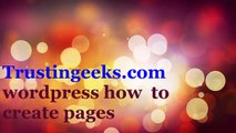 wordpress tutorial to create pages