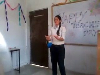 Cute Girl Dancing In Class Room
