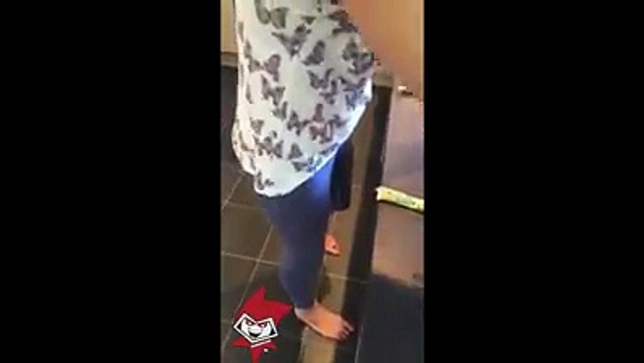 Boy pranks his girlfriend in kitchen