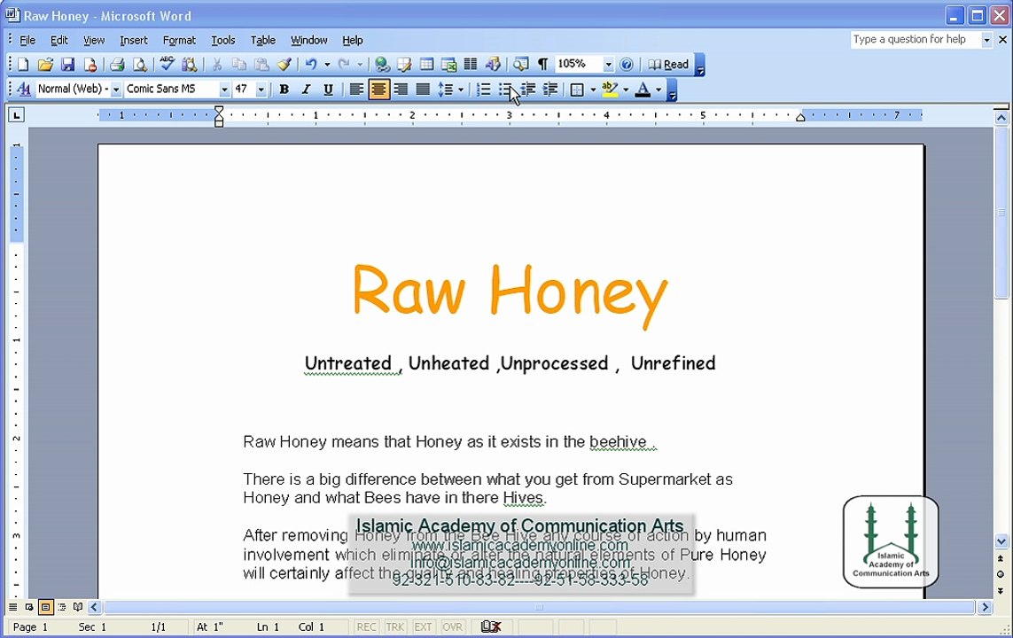 Free MS Word 2003 Training in Urdu- IACA (33)