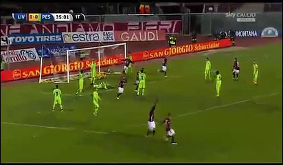 Livorno vs Pescara  1 - 0 Goal A. Galabinov ITALY_ Serie B-28.12.2014