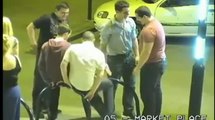 Caught on CCTV - fixing bike rack at 3am Boston bike rack fixed by group on night out