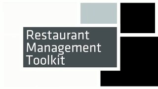 Restaurant Management Toolkit