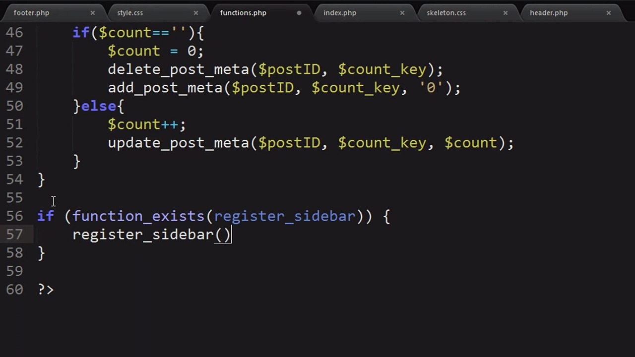 Responsive Wordpress Theme Tutorial - Part 22 - FOOTER WIDGETS