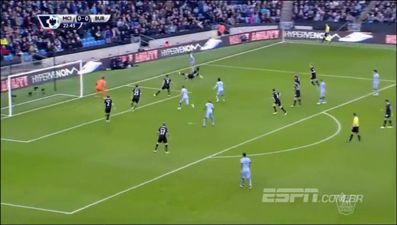 David Silva goal - Manchester City vs Burnley (28.12.2014) Premier League